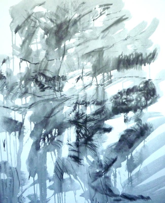 Le Bois de Daphné 2 · 2013 · encre sur toile · 100 x 81 cm